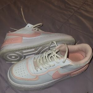 Nike White and Pink Low-Top Sneakers